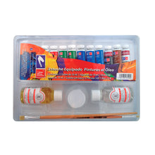 ATL - Estuche M4 con 12 pinturas al  óleo de 16 ml + 2 medios +  accesorios Atl - Estuche de pintura óleo + accesorios 17 piezas - atl