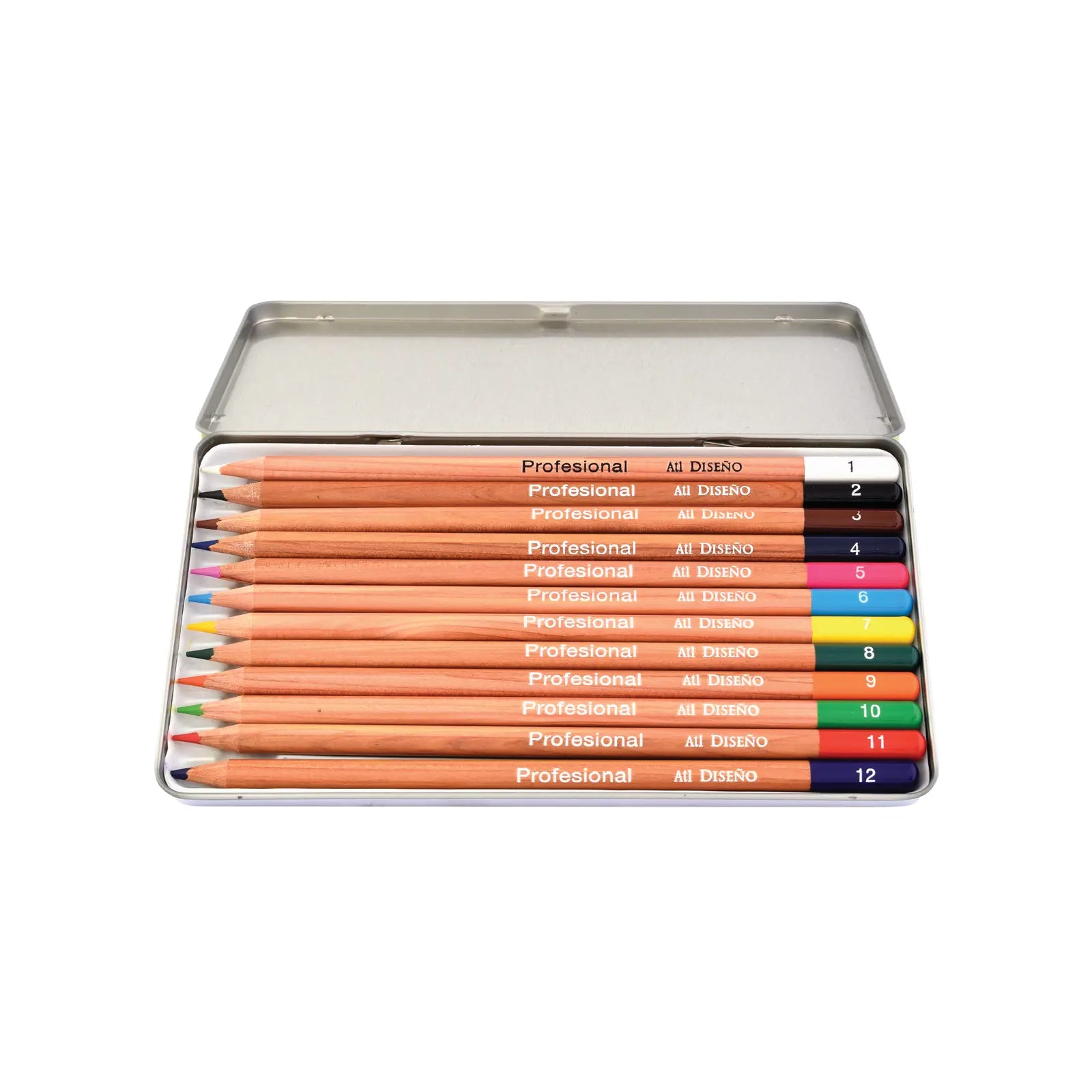 ATL - Estuche metálico con 12 colores profesionales ATL