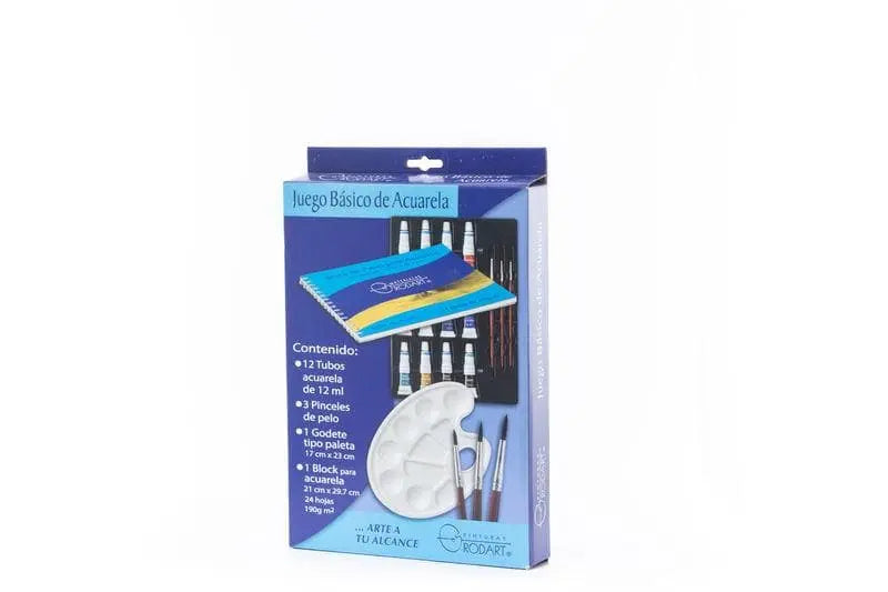 Rodart Set Profesional 12 Pinturas Acuarela + Godete + Block ideal para técnica acuarela - RODART