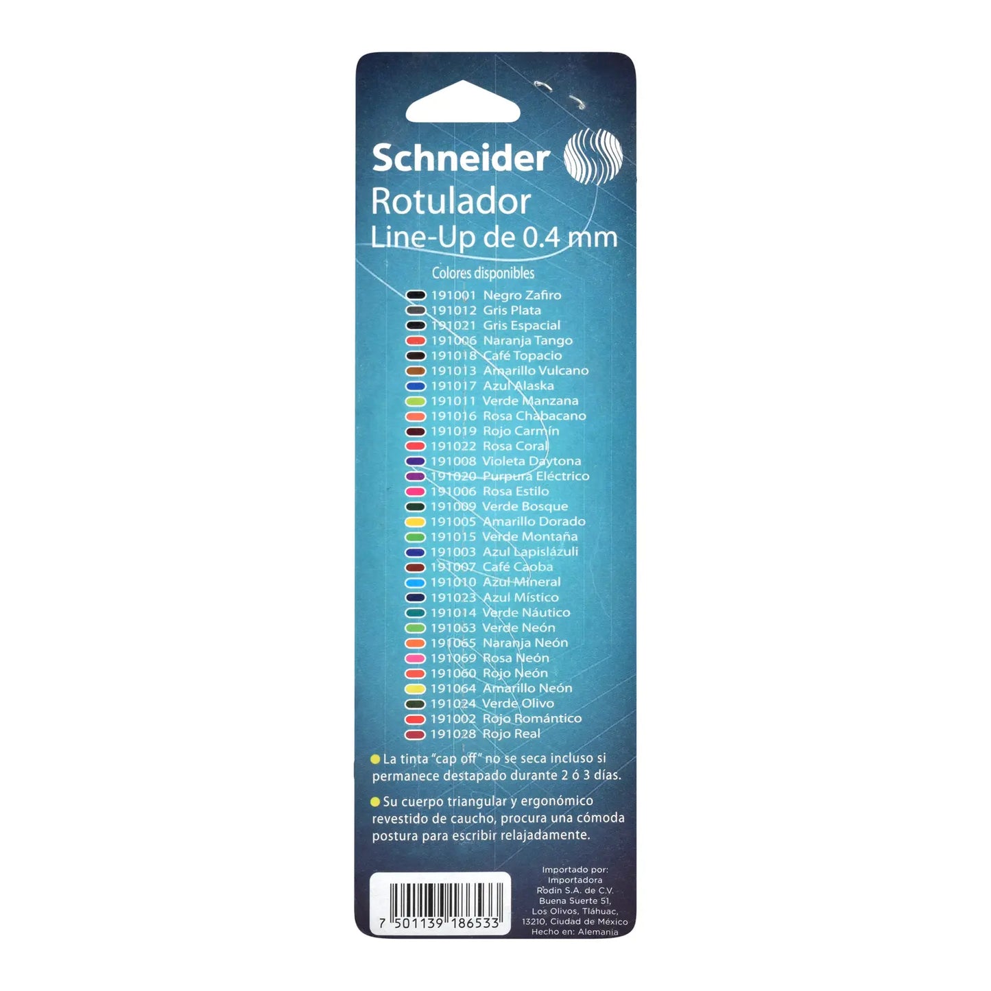SCHNEIDER - 3 MARCADORES NEGRO Y AZUL LINE-UP DE 0.4MM - Schneider