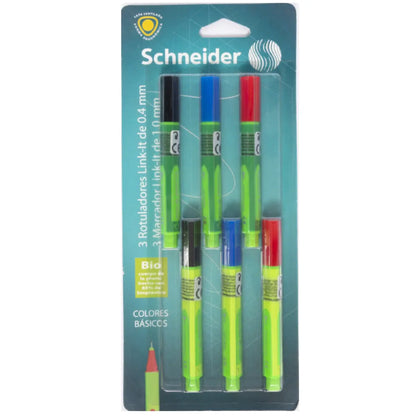 SCHNEIDER -6 ESTILÓGRAFOS FINELINER LINK IT - Schneider - vista lateral
