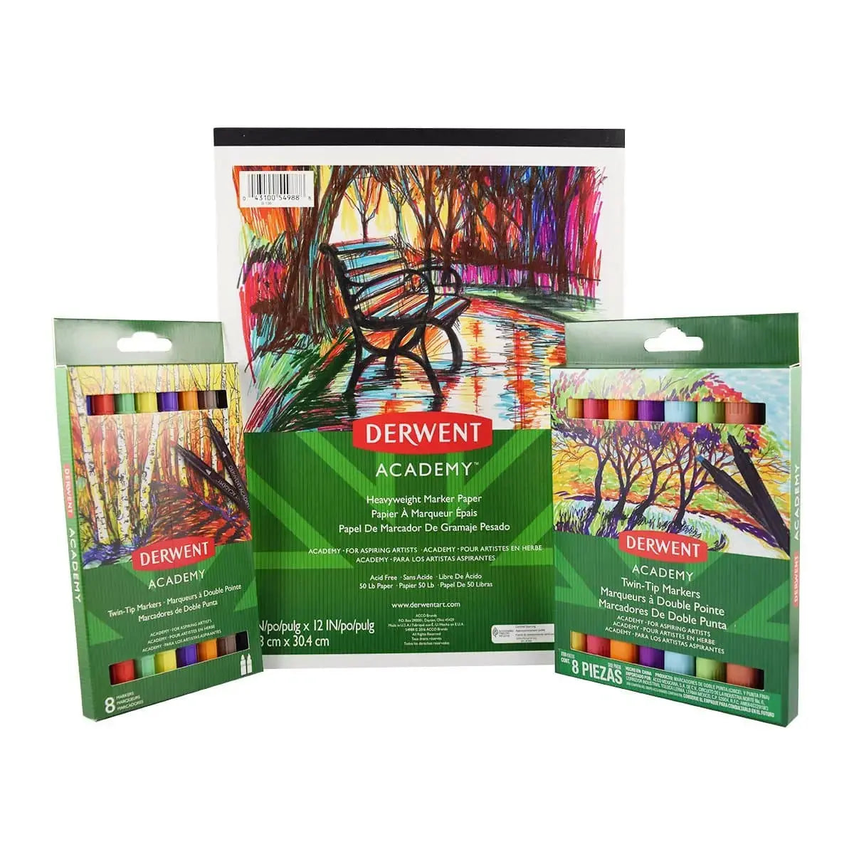 Derwent - Set de marcadores + block Derwent - Set de marcadores + block - Derwent