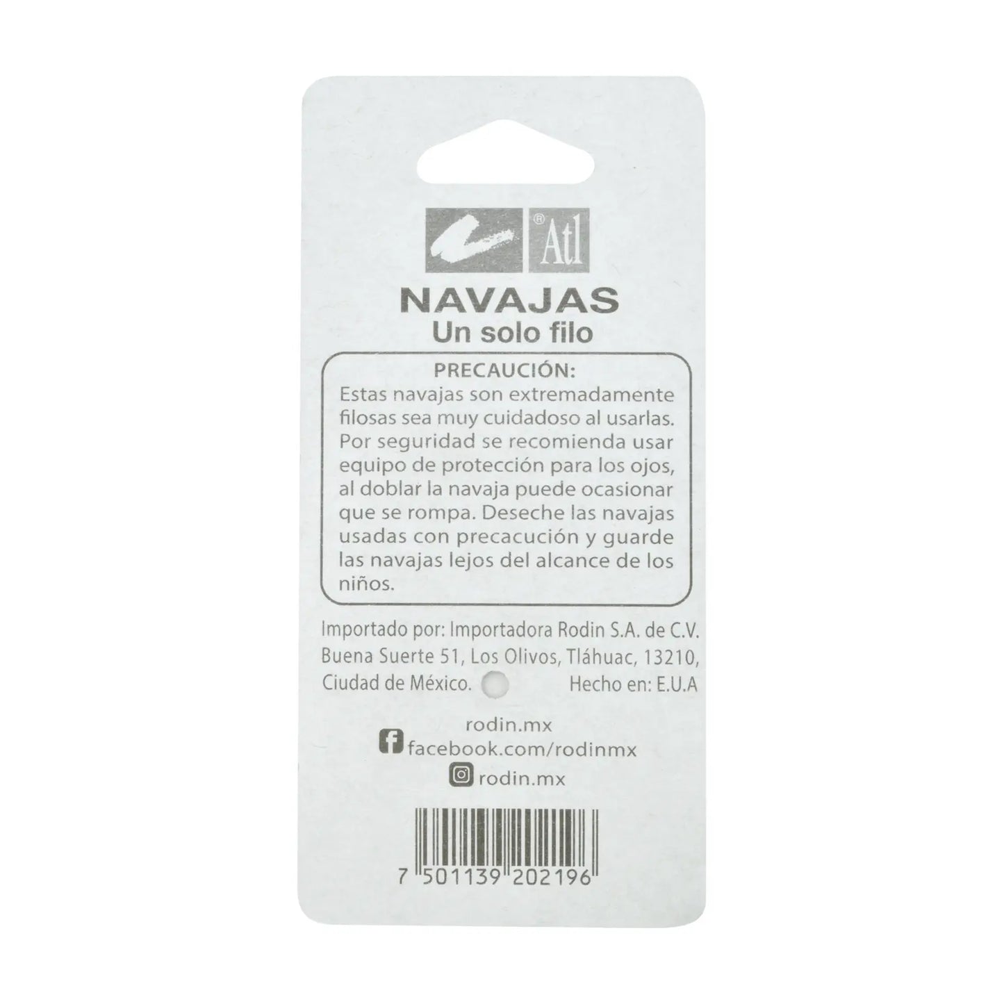 ATL - EMPAQUE CON 6 NAVAJAS DE UN SOLO FILO - Atl - empaque
