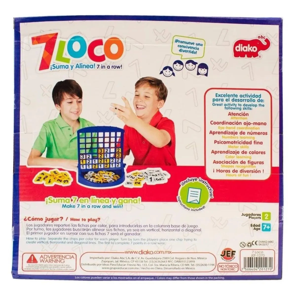 7 Loco Juego Diako Didáctico Caja Niño Niña Mesa - Diako