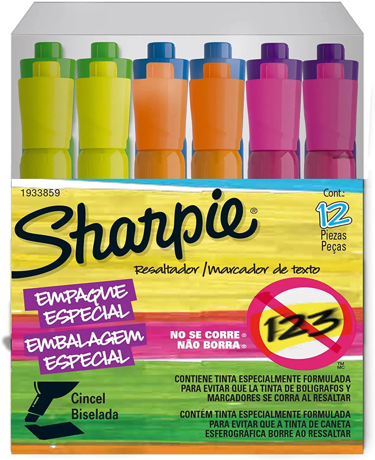 Resaltador Sharpie Tank colores surtidos 12 piezas 1933859 - Sharpie