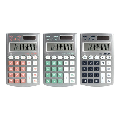 Milan - Caja Exhibidor Con 6 Calculadoras De 8 Digitos Pocket CAJA SERIE COPPER COBRE | #C6795E | opaco | ? | satinado / Caja - Milan - empaque