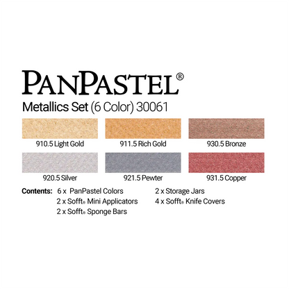 PANPASTEL - Set con 6 pasteles metálicos - panpastel - empaque