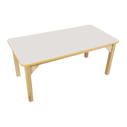 MESA RECTANGULAR Blanco_filo_amarillo - Diako