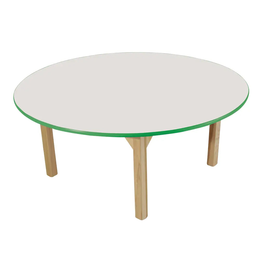 MESA REDONDA BLANCO FILO VERDE - Diako