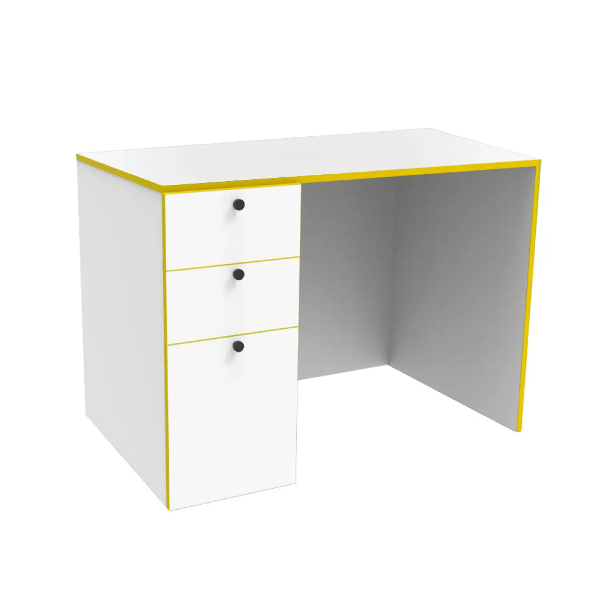 ESCRITORIO PARA MAESTRA(O) CON CAJONERA BLANCO FILO AMARILLO - Mae