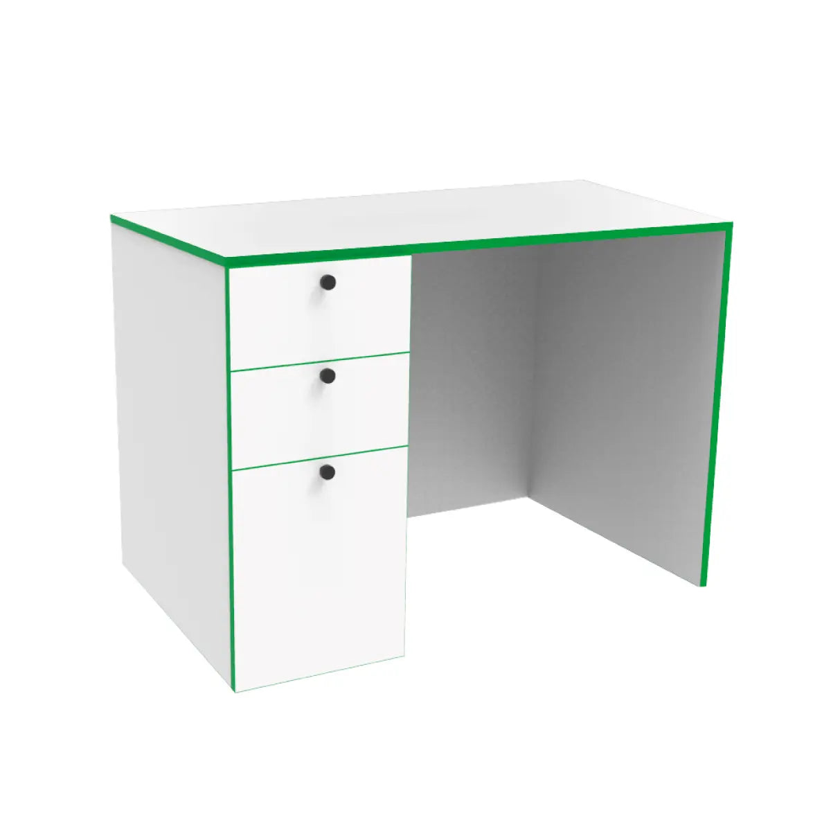 ESCRITORIO PARA MAESTRA(O) CON CAJONERA BLANCO FILO VERDE - Mae
