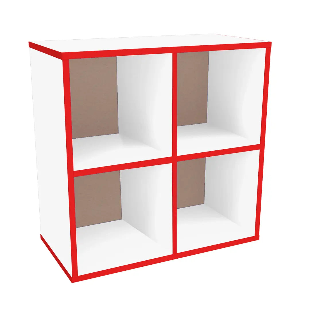 ORGANIZADOR LATERAL CHICO 4 SECCIONES BLANCO FILO ROJO - Diako