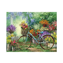 ARTE DIAMANTE BICI CON FLORES 40X50 - Diako