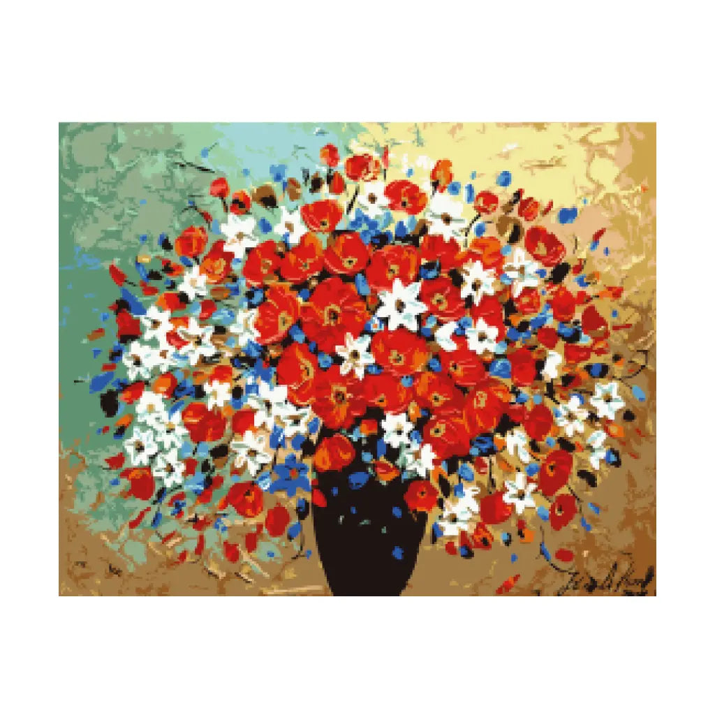 ARTE DIAMANTE FLORERO NEGRO 40X50 - Diako