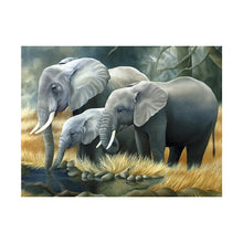 ARTE DIAMANTE FAMILIA DE ELEFANTES 30X40 - Diako