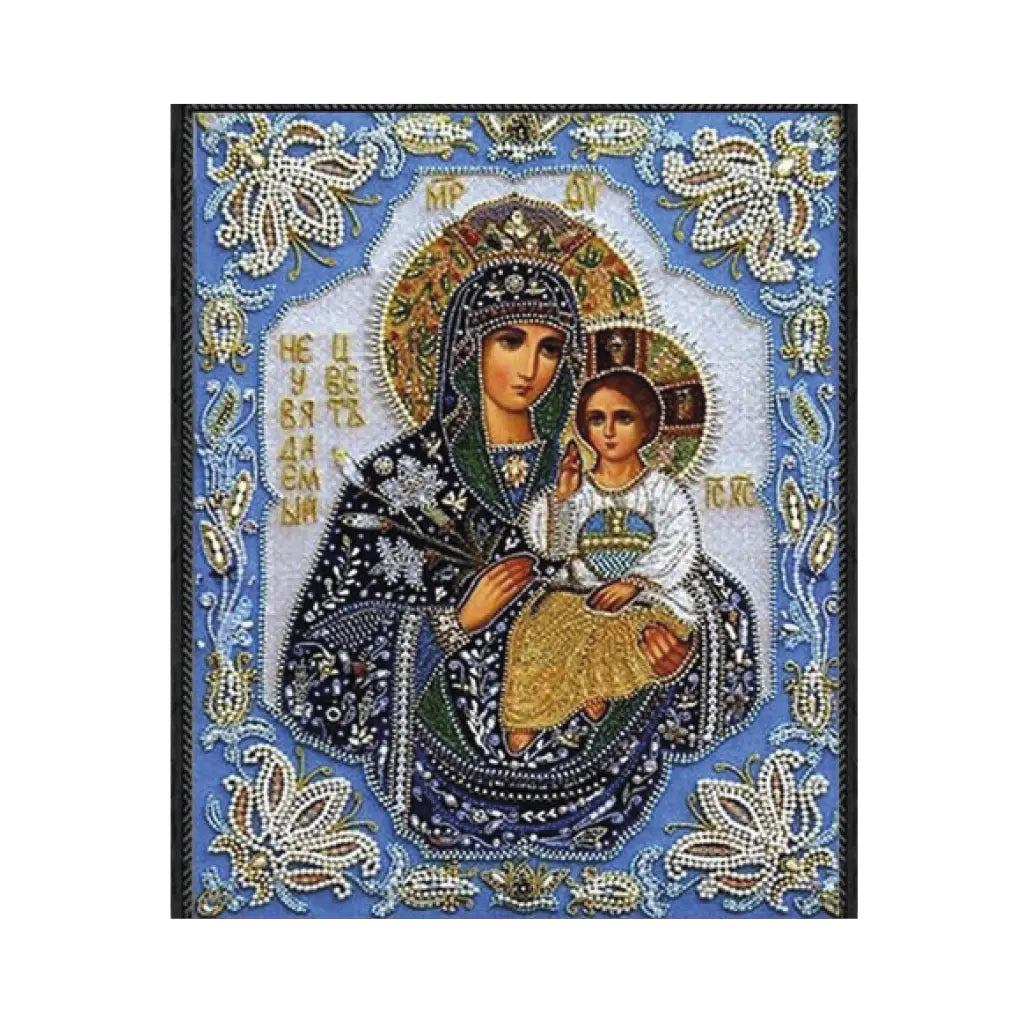 ARTE DIAMANTE VIRGEN AZUL 40 X 50 - Diako