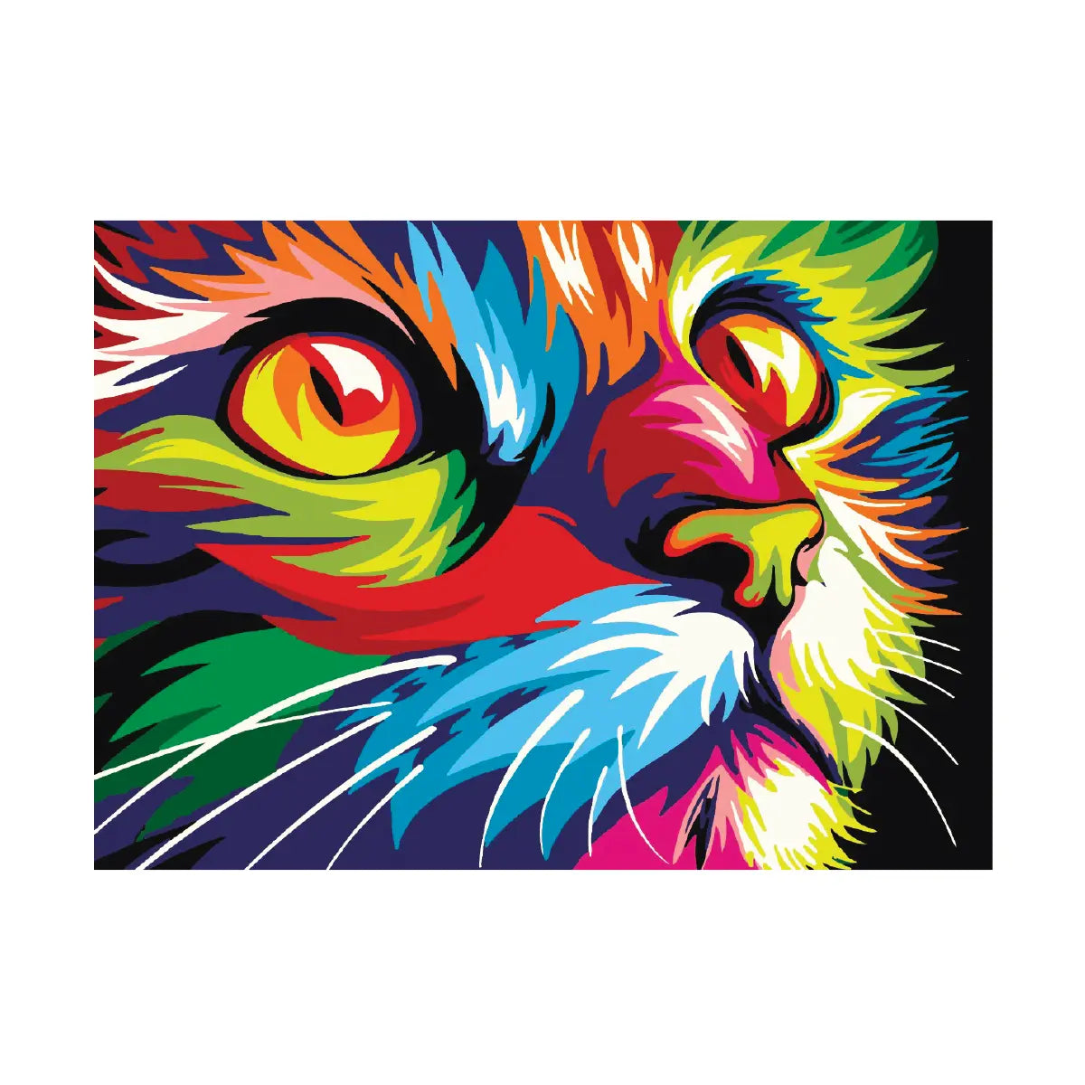 PINTA POR NÚMERO 30x40 GATO MULTICOLOR - Diako
