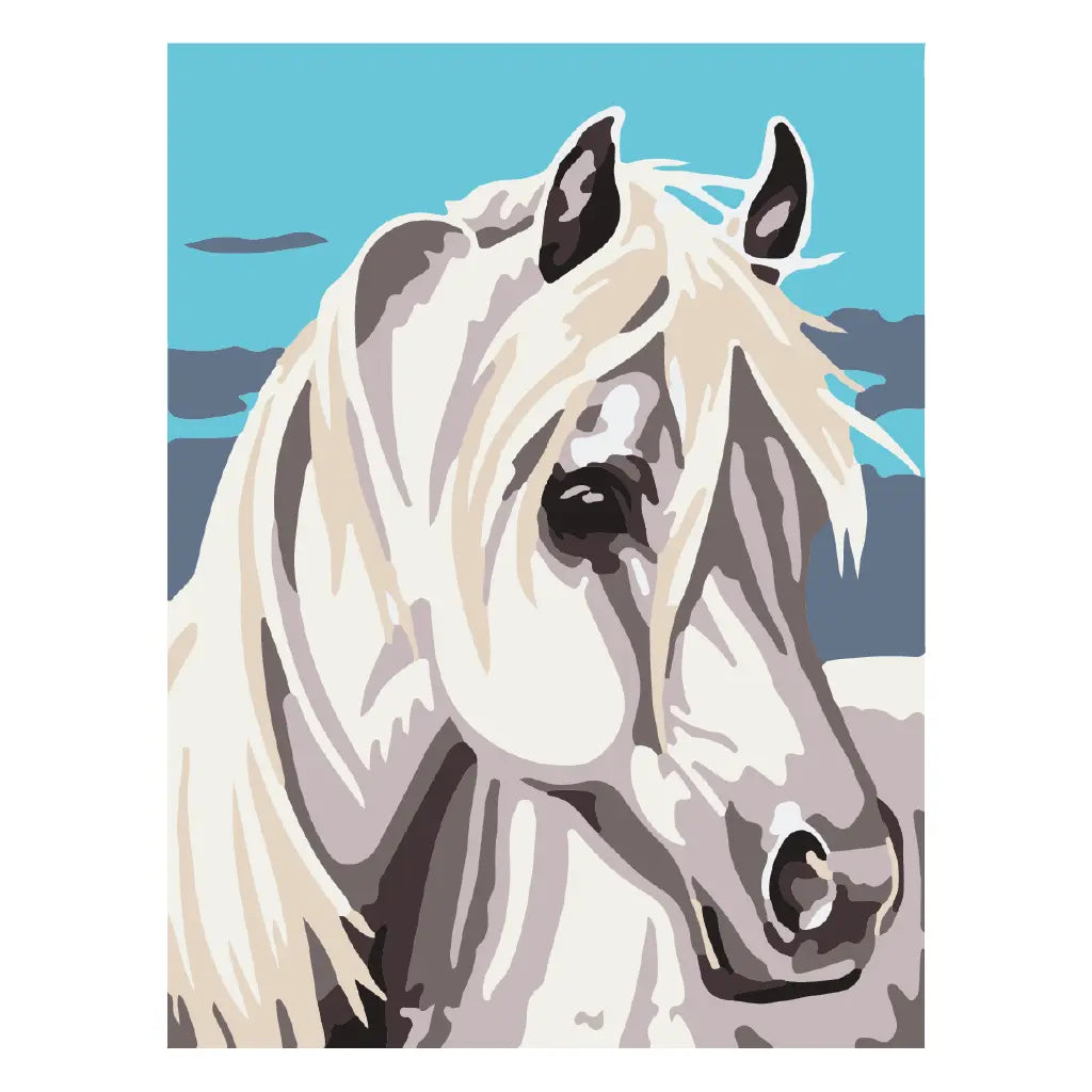 PINTA POR NUMERO 30 x 40 CABALLO BLANCO - Diako - vista lateral