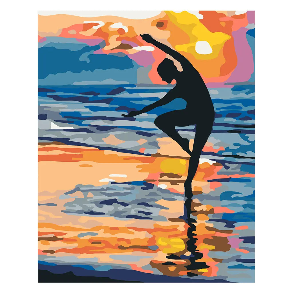 PINTA POR NUMERO 40X50 BAILANDO AL ATARDECER - Diako - detalle