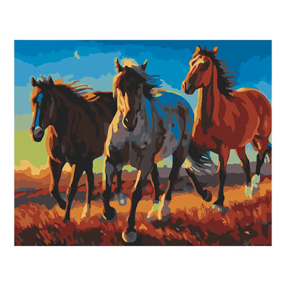 PINTA POR NUMERO 40X50 CABALLOS - Diako - vista trasera