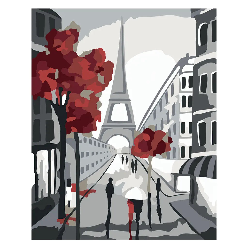 PINTA POR NUMERO 40X50 ROMANCE EN PARIS - roma - accesorios