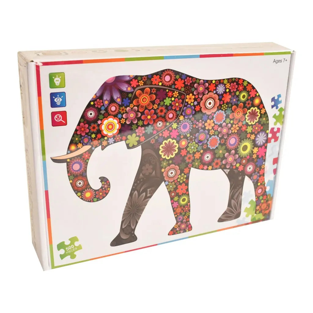 ROMPECABEZAS ELEFANTE DE COLORES 500 PZ - Diako