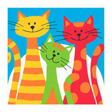 PINTA POR NÚMERO KIDS 21X21 TRES GATOS - Diako - detalle