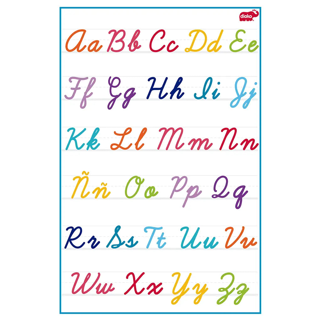 Lámina Educativa Caligrafía Abc Doble Vista Diako Letras - Diako