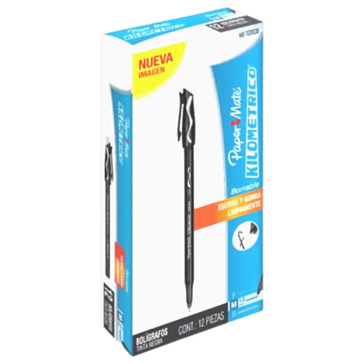 Bolígrafo Paper Mate Eraser Mate Tinta Negra 12 piezas - Papermate - accesorios