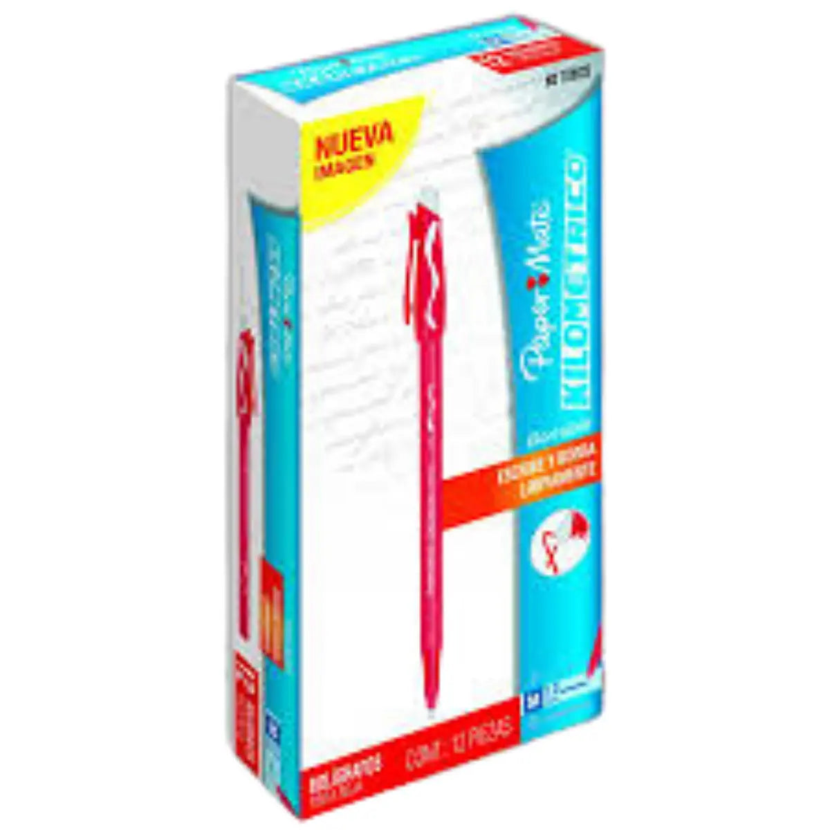 Bolígrafo Paper Mate Eraser Tinta Roja 12 piezas - Papermate - vista trasera