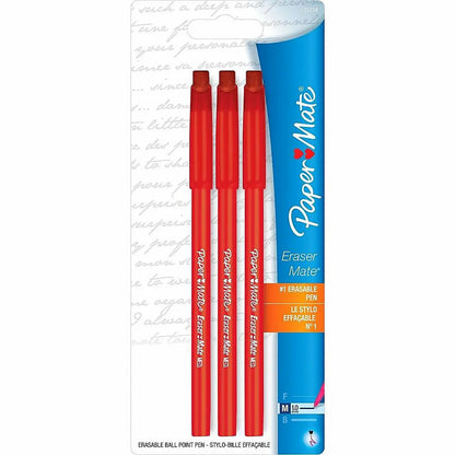 Bolígrafo Paper Mate Eraser Tinta Roja 12 piezas - Papermate - detalle