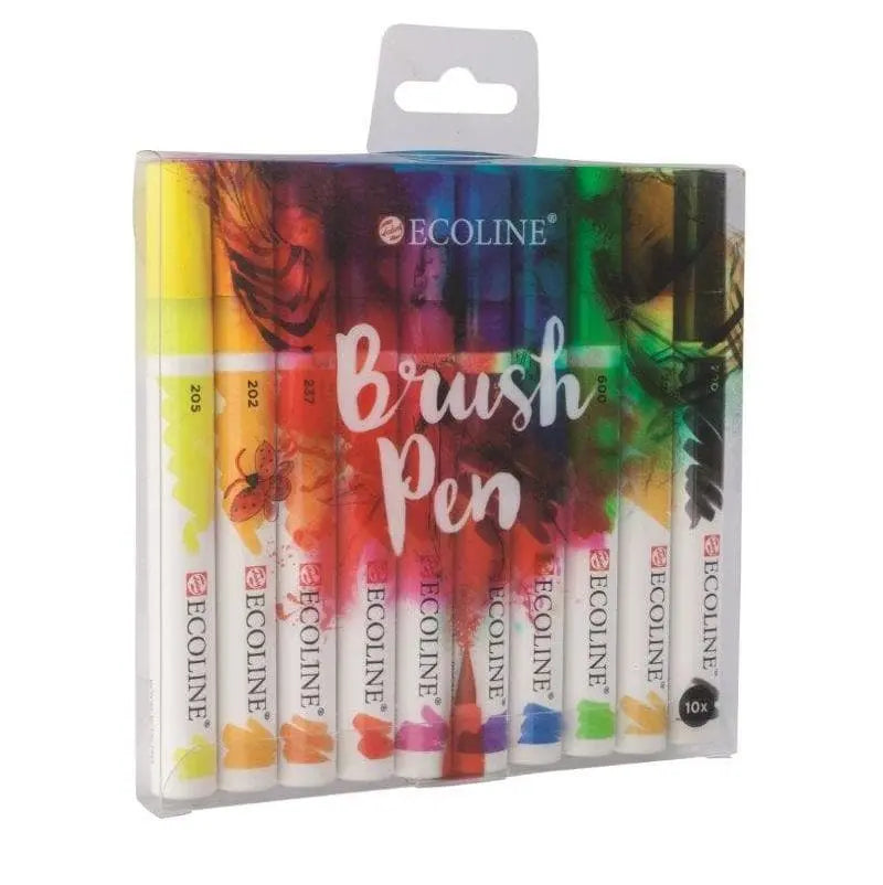 Set 10 Marcadores Ecoline Brush Pen Punta Pincel Acuarela - ecoline