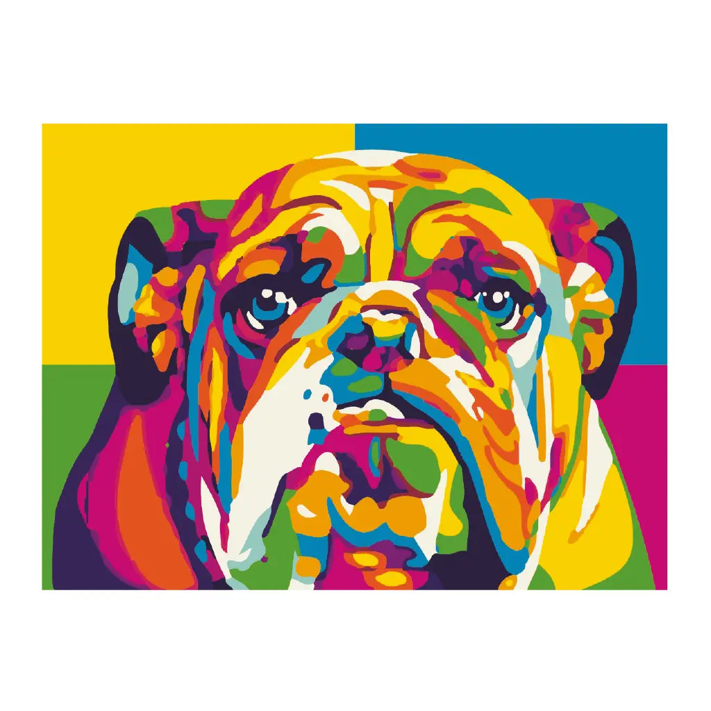 PINTA POR NÚMERO 30X40 BULLDOG MULTICOLOR - Diako - detalle
