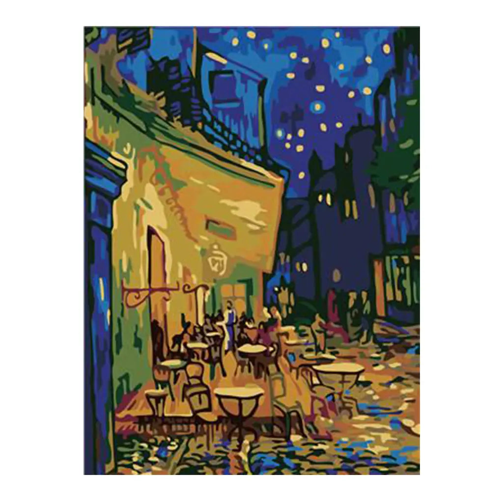 PINTA POR NÚMERO 40 X 50 CAFÉ TERRAZA - Terra - vista lateral