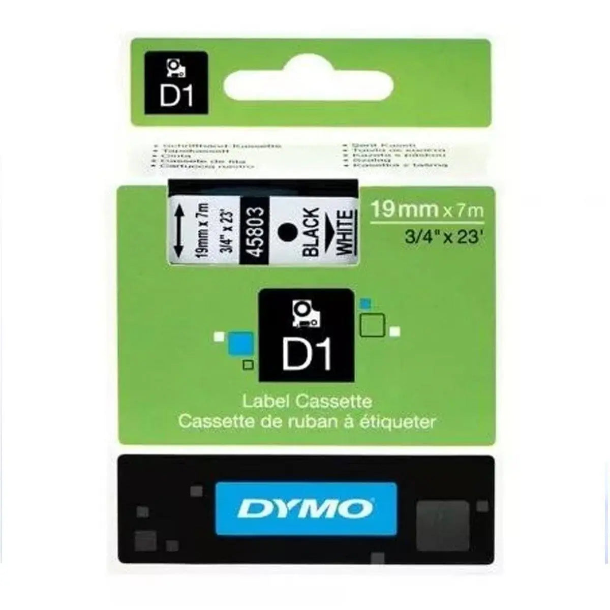 Cinta Blanca Tinta Negra 19mm Dymo - Dymo - empaque