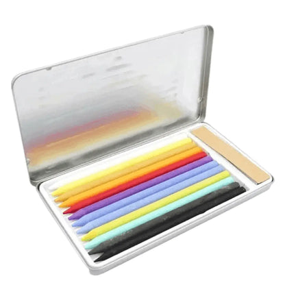 Estuche C/12 Gises Pastel Atl Caja Metalica Estuche - Atl - empaque
