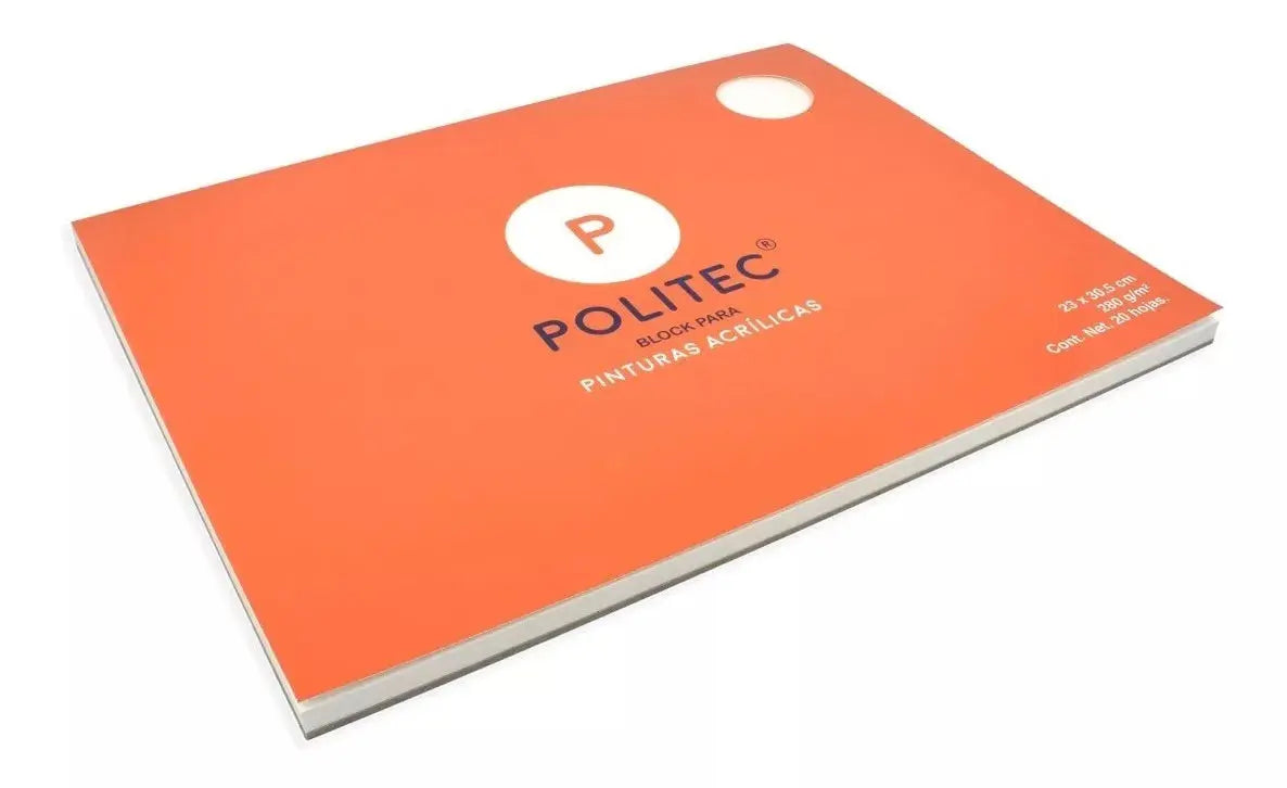 Block Para Pintura Acrílica Politec 23 X 30.5 Cms 20 Hojas - Politec