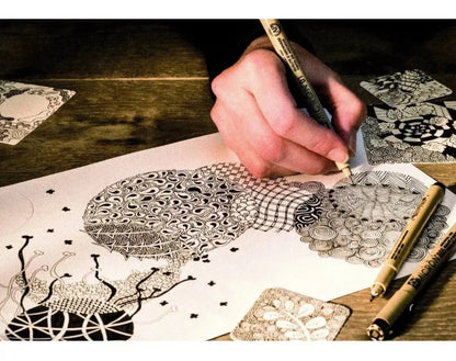 Kit Estilógrafo Pigma Micron Tinta Negra con Puntas Diferentes 6 Piezas - Color Make