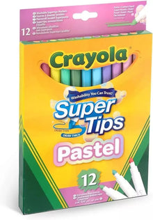 Marcadores Plumones Crayola Super Tips Pastel 12 Colores - Crayola - empaque