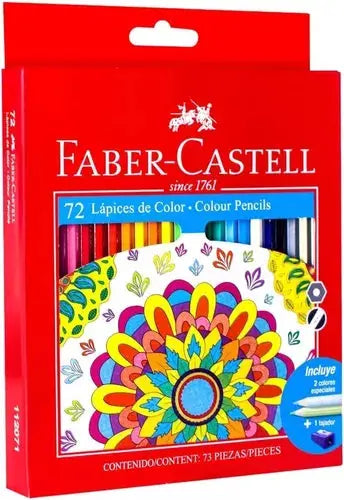 Faber Castell 72 Colored Pencils with a varied palette ranging from basic and primary tones to secondary colors and more subtle shades - Faber Castell - uso