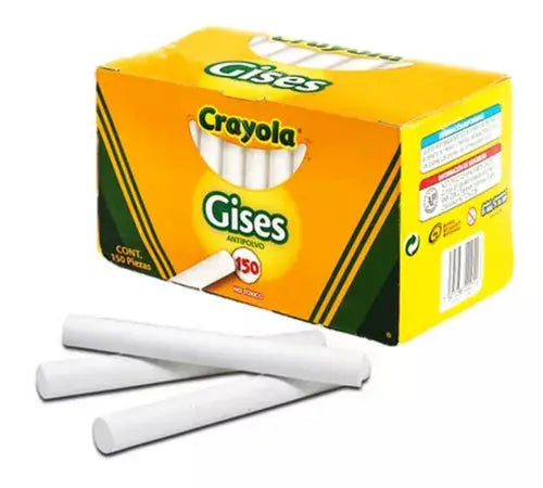 Gises Blancos Crayola Antipolvo Anti Polvo Caja Con 150 Pzs - Crayola - vista trasera