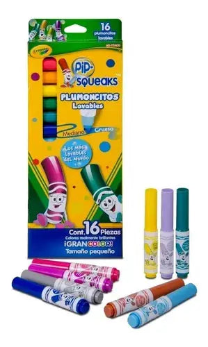 Plumones Plumocitos Lavables Crayola Pip Squeaks 16 Colores - Crayola - empaque
