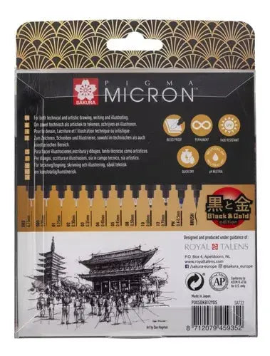 Kit Estilógrafo Sakura Pigma Micron Edición Limitada 12 Pzs - SAKURA PIGMA - detalle