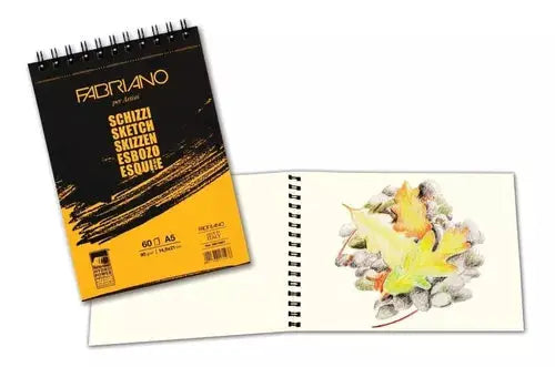 Block Fabriano Arte Sketch Esbozo Espiral 90 G A5 60 Hojas - Fabriano