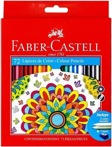 Faber Castell 72 Colored Pencils with a varied palette ranging from basic and primary tones to secondary colors and more subtle shades - Faber Castell - uso