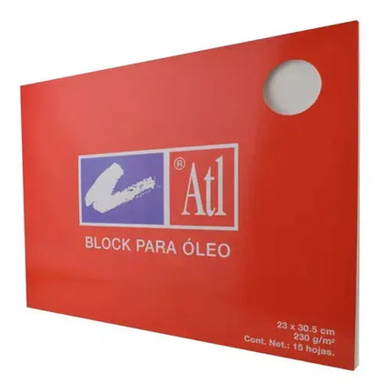 Block Para Óleo Atl Rodin 23 X 30.5 Cms 230 Gramos 15 Hojas - Atl - vista lateral