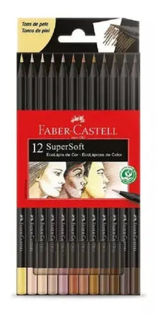 Lápices De Colores Faber Castell Super Soft Tonos Piel 12 Pz - Faber Castell - empaque