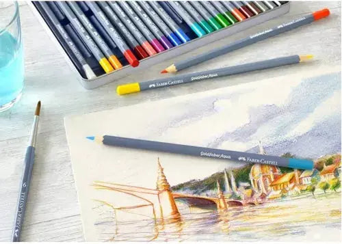 Lápices de Colores Acuarelables Faber Castell Goldfaber Aqua 36 Pz - Faber Castell - uso