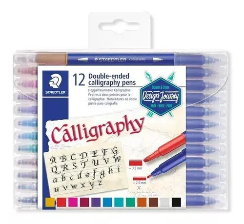 Marcador Plumón Caligrafía De Doble Punta Staedtler 12 Pieza - Staedtler - vista lateral