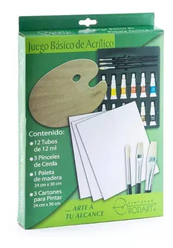 Juego Básico De Pintura Acrílica Rodart 12 Colores 12 Ml - RODART - vista lateral
